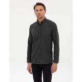 Pierre Cardin Erkek Antrasit Flanel Dokulu Slim Fit Uzun Kollu Gömlek 50316751-VR006