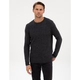Pierre Cardin Erkek Antrasit Melanj Regular Fit Bisiklet Yaka Triko Kazak 50315721-VR081 - 2XL