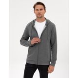 Pierre Cardin Erkek Antrasit Melanj Regular Fit Örme Hırka 50317656-VR081 - 2XL