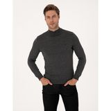 Pierre Cardin Erkek Antrasit Melanj Slim Fit Yarım Balıkçı Yaka Basic Triko Kazak 50314176-VR081