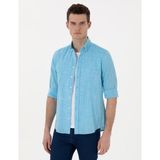 Pierre Cardin Erkek Aqua Keten Görünümlü Slim Fit Uzun Kollu Gömlek 50307025-VR007 - XL