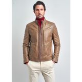 Pierre Cardin Erkek Bej Basic Cepli Deri Ceket - 50