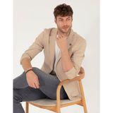 Pierre Cardin Erkek Bej Ekstra Slim Fit Blazer Ceket 50267019-VR011 - 56 - 6 Drop