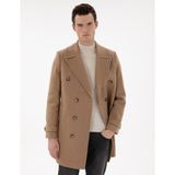 Pierre Cardin Erkek Bej Ex. Slim Fit Yün Karışımlı Kaşe Kaban 50293291-VR011 - 46