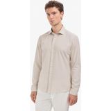 Pierre Cardin Erkek Bej Keten Karışımlı Regular Fit Çizgili Kısa Kollu Gömlek 50325330-VR011
