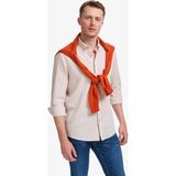 Pierre Cardin Erkek Bej Keten Karışımlı Regular Fit Uzun Kollu Gömlek 50325356-VR011