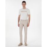 Pierre Cardin Erkek Bej Keten Karışımlı Slim Fit Kanvas Pantolon 50301767-VR011 - 34