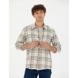 Pierre Cardin Erkek Bej Oversize Uzun Kollu Gömlek 50276542-VR011 - XS