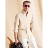 Pierre Cardin Erkek Bej Regular Fit Rahat Giyim Uzun Kollu Gömlek 50325371-VR011