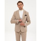 Pierre Cardin Erkek Bej Slim Fit Flanel Dokulu Ceket 50317671-VR011 - 6 Drop - 58
