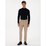 Pierre Cardin Erkek Bej Slim Fit Flanel Dokulu Kumaş Pantolon 50317639-VR011 - 48