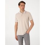 Pierre Cardin Erkek Bej Slim Fit Polo Yaka Tişört 50310203-VR011 - 2XL