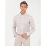 Pierre Cardin Erkek Bej Slim Fit Uzun Kollu Gömlek 50247542-VR011