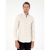 Pierre Cardin Erkek Bej Slim Fit Uzun Kollu Gömlek 50293756-VR011 - XL