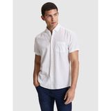 Pierre Cardin Erkek Beyaz Keten Karışımlı Regular Fit Kısa Kollu Gömlek 50320933-VR013 - XL