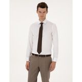 Pierre Cardin Erkek Beyaz Likralı Kolay Ütülenebilir Ex. Slim Fit Basic Gömlek 50313178-VR013 - 2XL