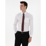 Pierre Cardin Erkek Beyaz Parlak Saten Regular Fit Uzun Kollu Basic Gömlek 50302972-VR013 - XL