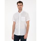 Pierre Cardin Erkek Beyaz Regular Fit Kısa Kollu Gömlek 50302730-VR013 - 2XL