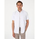Pierre Cardin Erkek Beyaz Regular Fit Kısa Kollu Gömlek 50307066-VR013 - XL