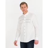 Pierre Cardin Erkek Beyaz Regular Fit Uzun Kollu Gömlek 50266025-VR013