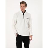 Pierre Cardin Erkek Beyaz Regular Fit Yarım Fermuarlı Polar Sweatshirt 50314056-VR013 - XL