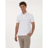 Pierre Cardin Erkek Beyaz Slim Fit %100 Pamuk Kıvrılmaz Amerikan Pike Polo Yaka Basic Tişört 50306154-VR013 - 3XL