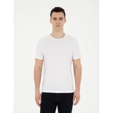 Pierre Cardin Erkek Beyaz Slim Fit Basic Tişört 50280751-VR013 - XXXL