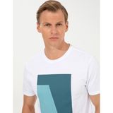 Pierre Cardin Erkek Beyaz Slim Fit Baskılı Bisiklet Yaka Tişört 50249867-VR013 - XXXL