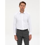 Pierre Cardin Erkek Beyaz Slim Fit Çizgi Dokulu Uzun Kollu Gömlek 50312340-VR013 - 2XL