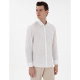 Pierre Cardin Erkek Beyaz Slim Fit Keten Görünümlü Gömlek 50302710-VR013
