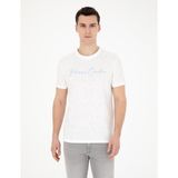 Pierre Cardin Erkek Beyaz Slim Fit Tişört 1857540 - 2XL