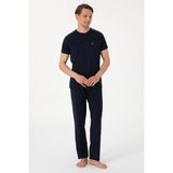 Pierre Cardin Erkek Bisiklet Yaka Penye Kısa Kol Pijama Takım - Lacivert