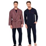 Pierre Cardin Erkek Bordo 3'lü Rob Pijama Takımı, S Beden