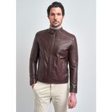 Pierre Cardin Erkek Bordo Motorcu Deri Ceket - 50