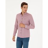 Pierre Cardin Erkek Bordo Oxford Slim Fit Uzun Kollu Gömlek 50289396-VR014