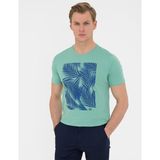 Pierre Cardin Erkek Çağla Slim Fit Bisiklet Yaka T-Shirt 50241487-VR016 - Çağla Yeşili - 2XL