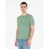 Pierre Cardin Erkek Çağla Slim Fit Bisiklet Yaka Triko Tişört 50288117-VR016 - Çağla Yeşili