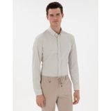 Pierre Cardin Erkek Çağla Slim Fit Çizgili Uzun Kollu Gömlek 50301583-VR016 - 2XL