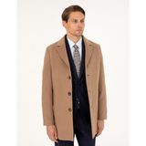 Pierre Cardin Erkek Camel Ex. Slim Fit Kaşe Kaban 50291017-VR015 - 54