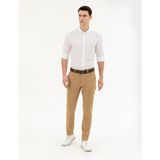 Pierre Cardin Erkek Camel Slim Fit Kanvas Pantolon 50288511-VR015 - 30 - 32