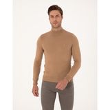 Pierre Cardin Erkek Camel Slim Fit Yarım Balıkçı Yaka Basic Triko Kazak 50314176-VR015 - 3XL