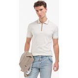 Pierre Cardin Erkek Ekru Slim Fit %100 Pamuk Fermuarlı Polo Yaka Tişört 50321201-VR019 - 3XL