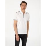 Pierre Cardin Erkek Ekru Slim Fit %100 Pamuk Polo Yaka Merserize Tişört 50302615-VR019