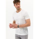 Pierre Cardin Erkek Ekru Slim Fit Baskılı Bisiklet Yaka Tişört 50264193-VR019 - 3XL