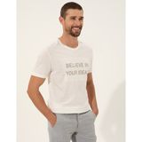 Pierre Cardin Erkek Ekru Slim Fit Bisiklet Yaka Tişört 50249350-VR019 - XL