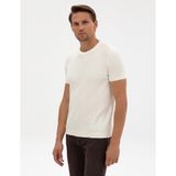 Pierre Cardin Erkek Ekru Slim Fit Bisiklet Yaka Triko Kazak 50315689-VR019