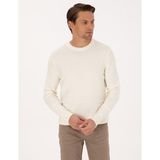 Pierre Cardin Erkek Ekru Slim Fit Bisiklet Yaka Triko Kazak 50315713-VR019