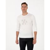 Pierre Cardin Erkek Ekru Slim Fit Bisiklet Yaka Triko Kazak 50315737-VR019 - XL
