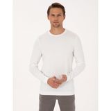 Pierre Cardin Erkek Ekru Slim Fit Bisiklet Yaka Triko Kazak 50316798-VR019 - 2XL