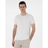 Pierre Cardin Erkek Ekru Slim Fit Bisiklet Yaka Triko Tişört 50306045-VR019